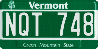 VT license plate NQT748