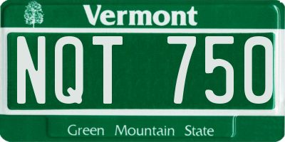 VT license plate NQT750