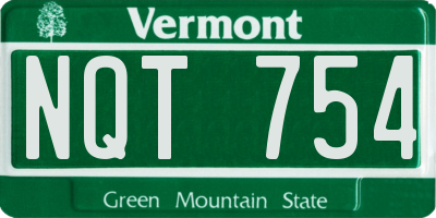 VT license plate NQT754