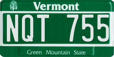 VT license plate NQT755