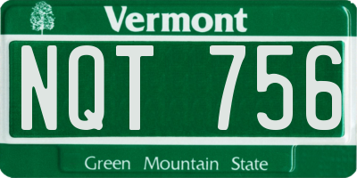 VT license plate NQT756