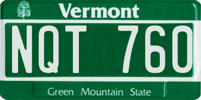 VT license plate NQT760