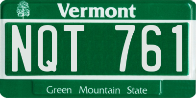 VT license plate NQT761