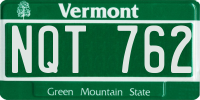 VT license plate NQT762