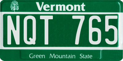 VT license plate NQT765