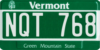 VT license plate NQT768