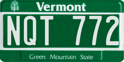 VT license plate NQT772