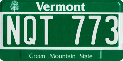 VT license plate NQT773