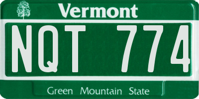 VT license plate NQT774