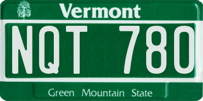 VT license plate NQT780