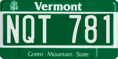 VT license plate NQT781