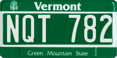 VT license plate NQT782