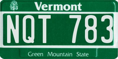 VT license plate NQT783