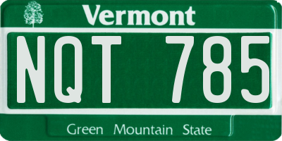 VT license plate NQT785