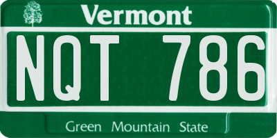 VT license plate NQT786
