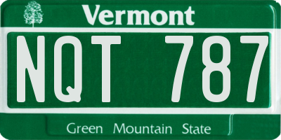 VT license plate NQT787