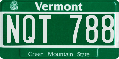 VT license plate NQT788