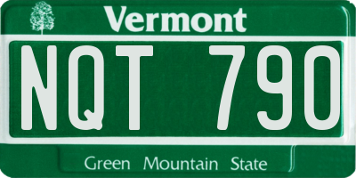 VT license plate NQT790