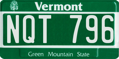 VT license plate NQT796