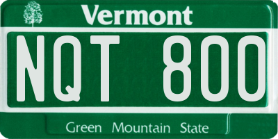 VT license plate NQT800