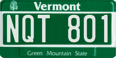 VT license plate NQT801