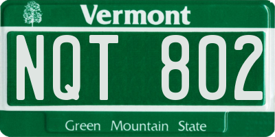 VT license plate NQT802
