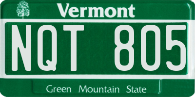 VT license plate NQT805