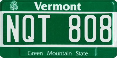 VT license plate NQT808