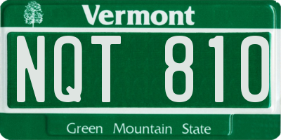 VT license plate NQT810