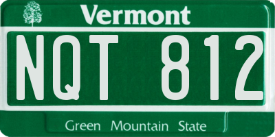 VT license plate NQT812