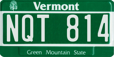 VT license plate NQT814