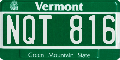 VT license plate NQT816