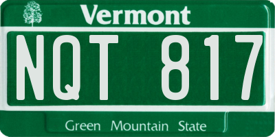 VT license plate NQT817