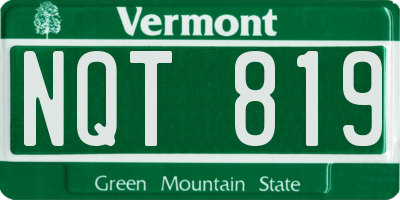 VT license plate NQT819