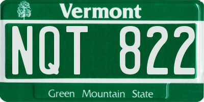VT license plate NQT822