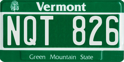 VT license plate NQT826