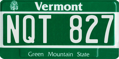 VT license plate NQT827