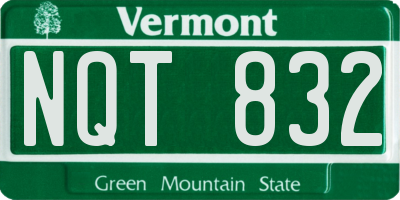 VT license plate NQT832