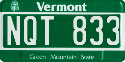 VT license plate NQT833