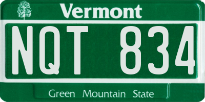 VT license plate NQT834