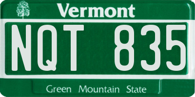 VT license plate NQT835