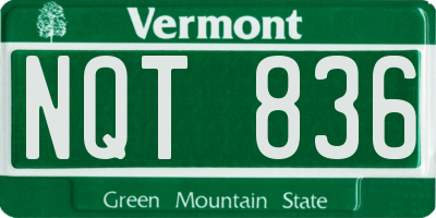 VT license plate NQT836