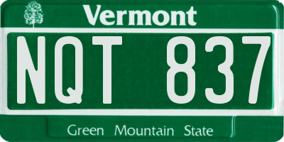 VT license plate NQT837