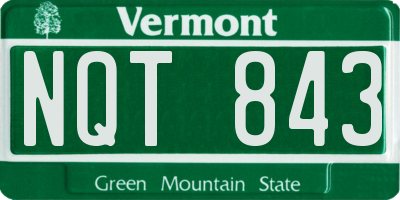 VT license plate NQT843