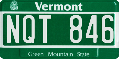 VT license plate NQT846