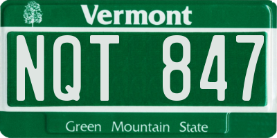 VT license plate NQT847
