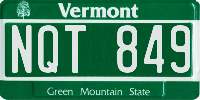 VT license plate NQT849