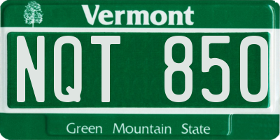 VT license plate NQT850