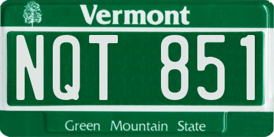 VT license plate NQT851