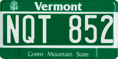 VT license plate NQT852